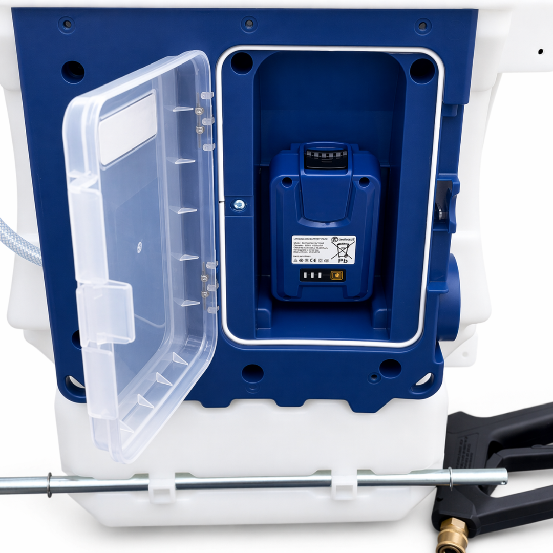 Pulvérisateur électrique Outiwax 30 L, toiture et façade, longue portée 10 à 13 m , 2 batteries incluses et 3 buses, jet puissant - 3