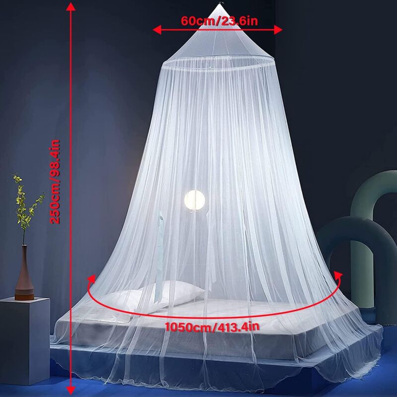 Mosquitera para cama doble, mosquitera universal para cama doble, mosquitera de tul para exteriores, mosquitera plegable para cama individual - 2