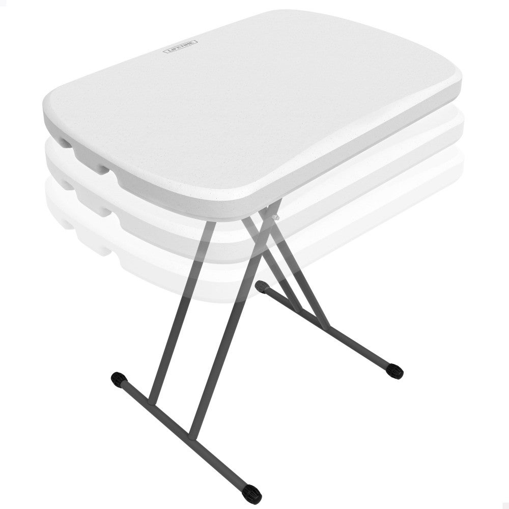Mesa auxiliar plegable ajustable en altura lifetime 66x46x61-71 cm