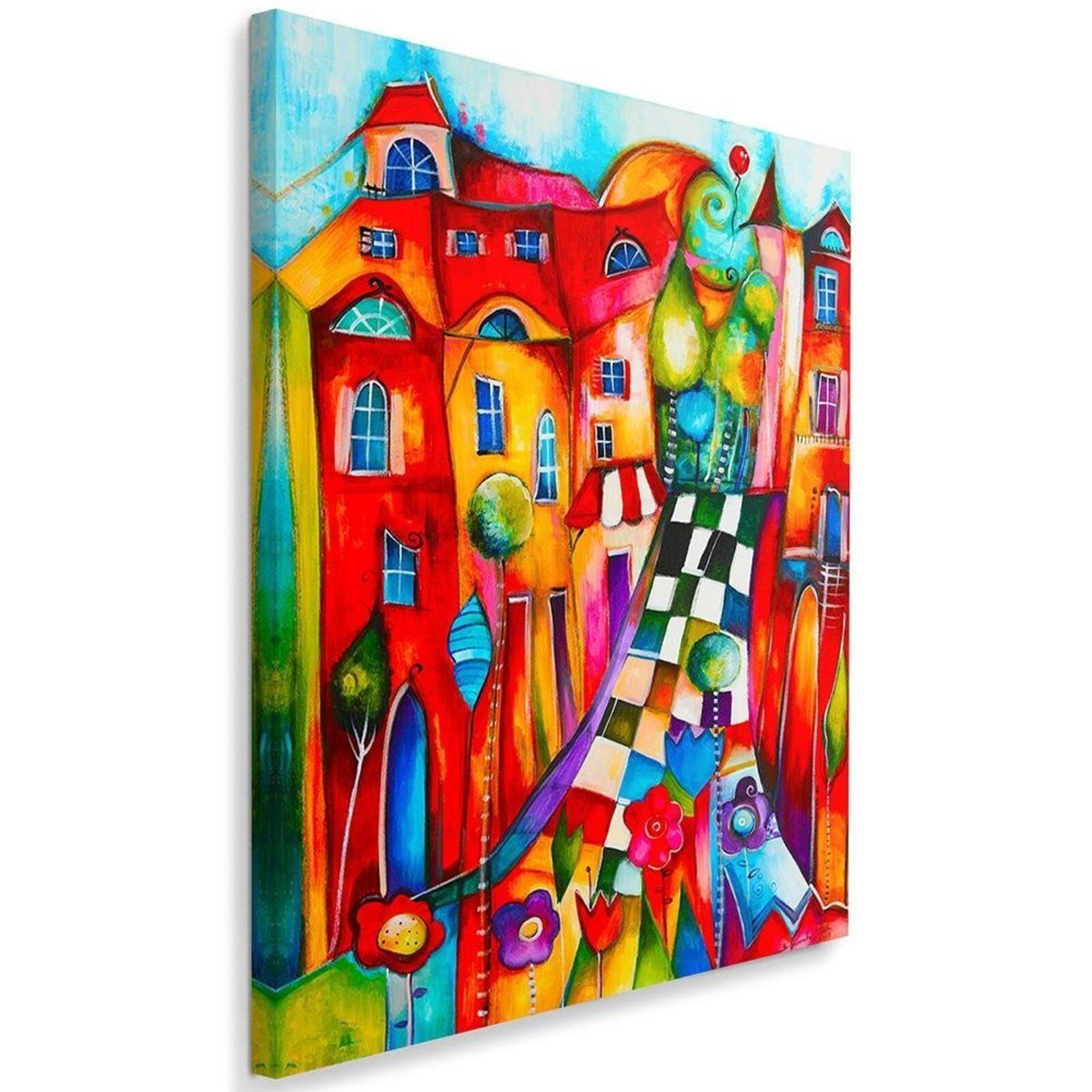 Obraz na płótnie, Kolorowe miasteczko 60x90