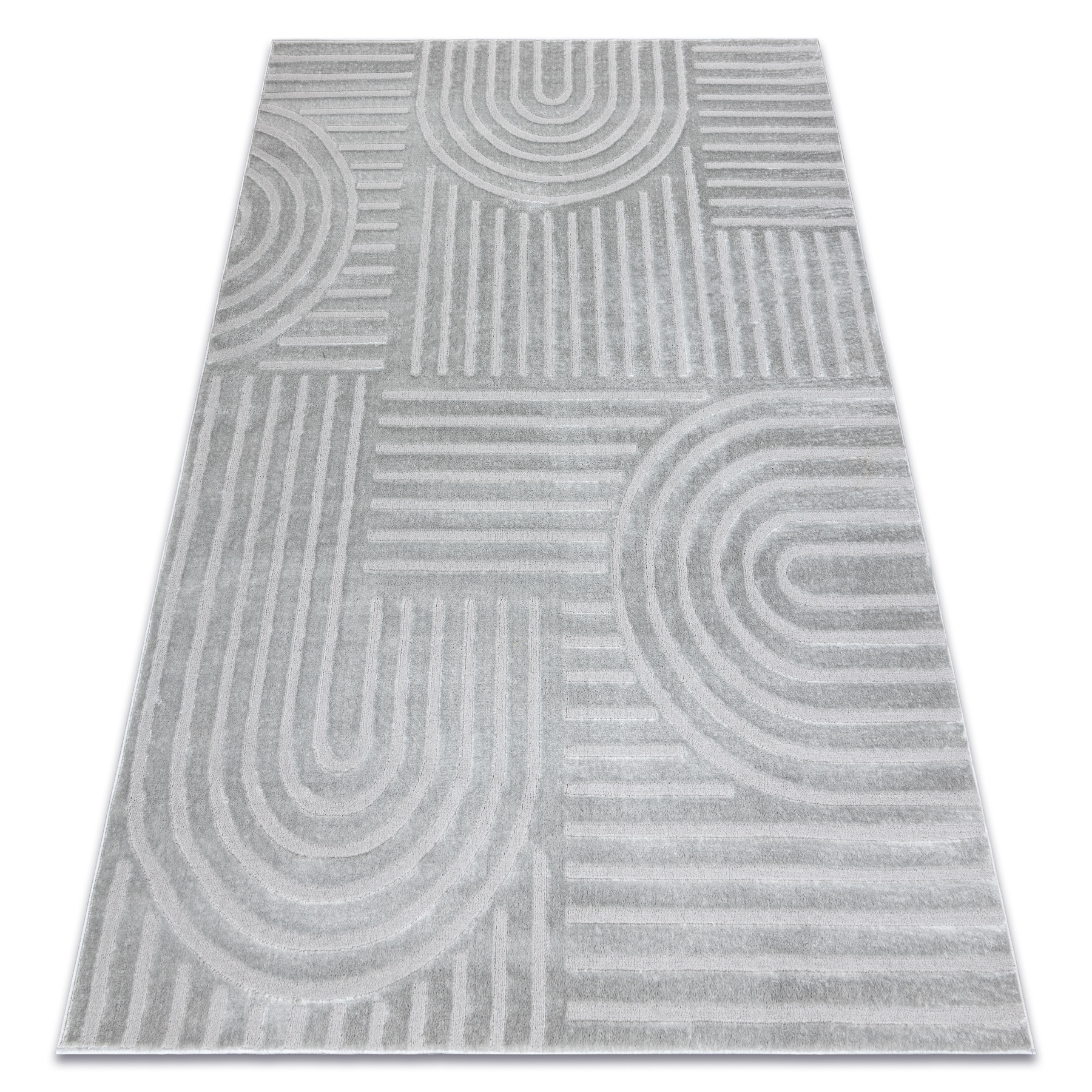 Dywan BALANCE 1918 szary - Geometryczny, strukturalny, glamour 160x220 cm