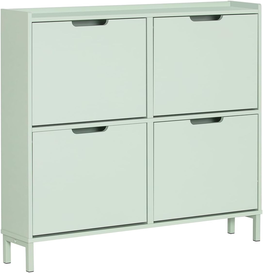 Scarpiera Slim Da Ingresso 100x19x90cm - 4 Ante Con 8 Ripiani - Salvaspazio Naturale - Foto 2