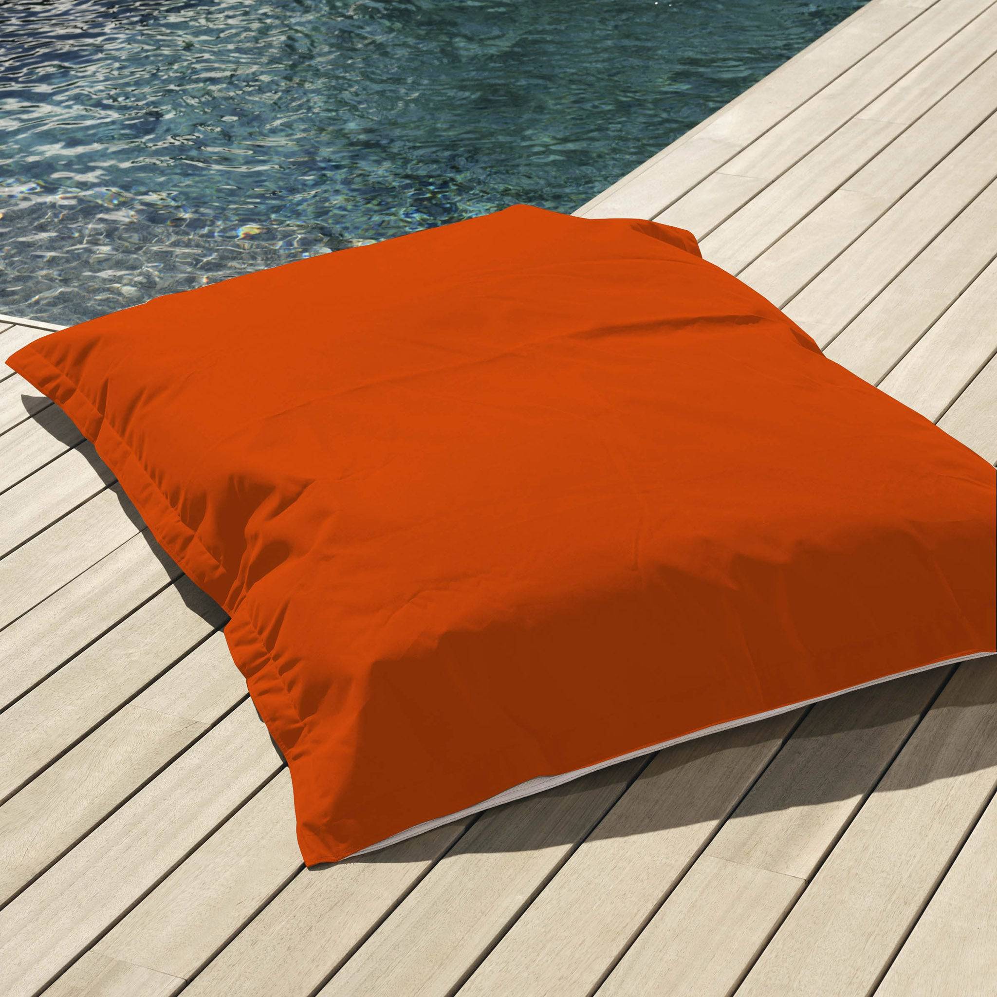 Pouf Géant XXL Déhoussable, Flottant pour Piscine, Deco Arts Orange - 2