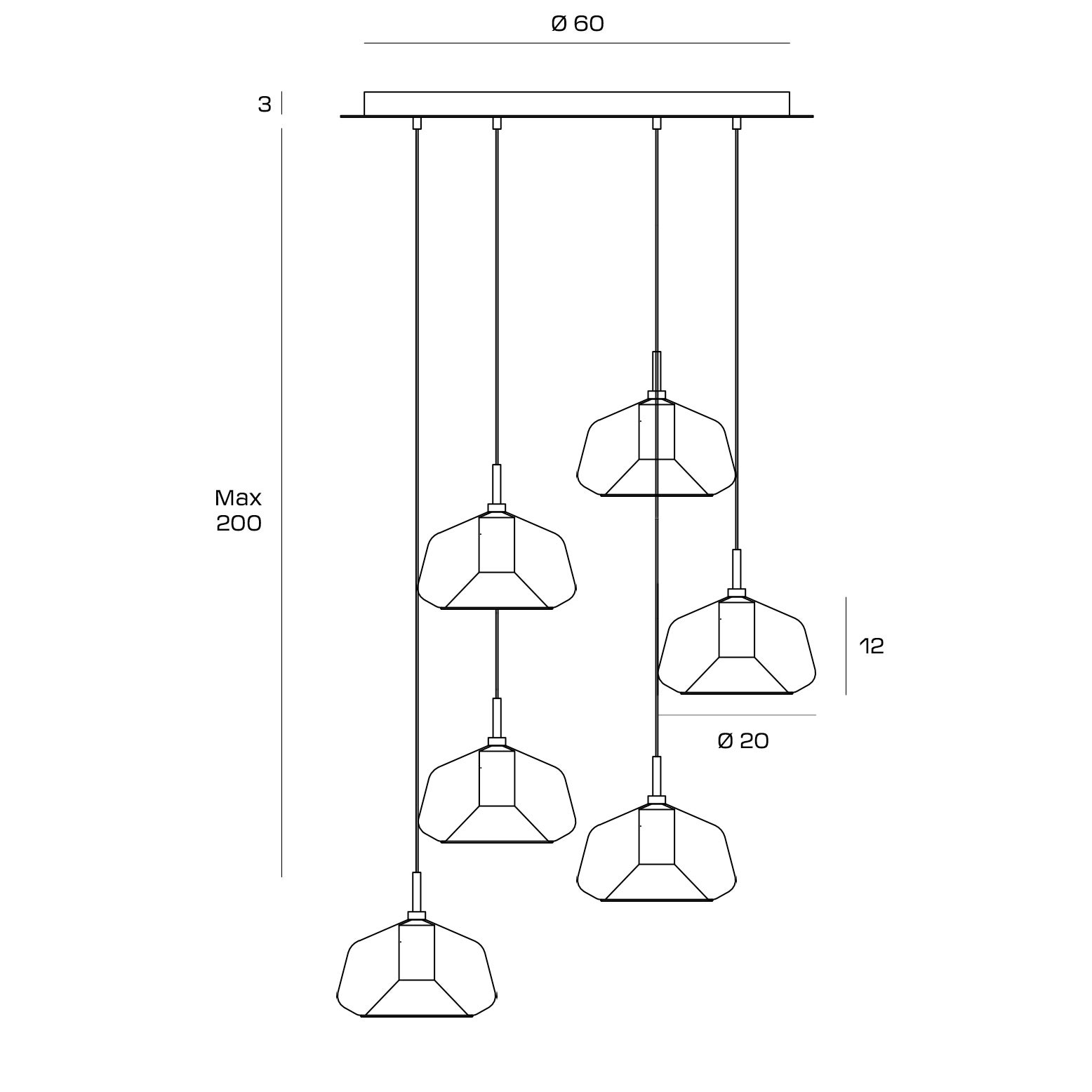 X-RAY suspension, doré - 4