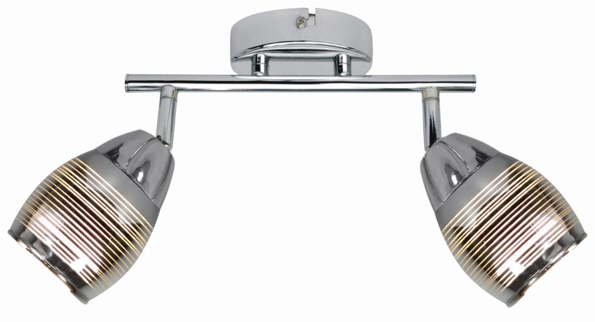 Lampa sufitowa Milton chromowana 2xE14x10W wym: 18 x 39 x 8 cm szkło Candellux