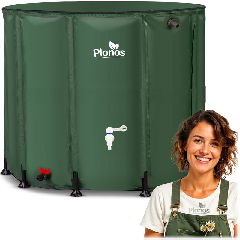 Zbiornik na deszczówkę składany beczka na wodę z rynny 1000l Plonos