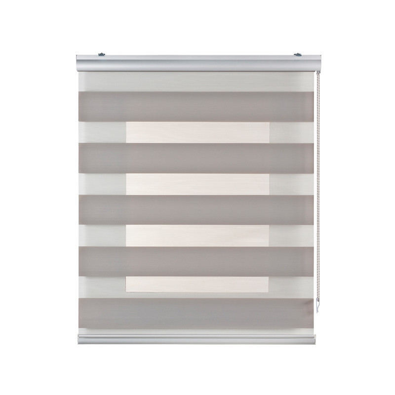 Estores noche y día premium, estor enrollable con acabados de aluminio premium gris piedra, 200 x 250 cm