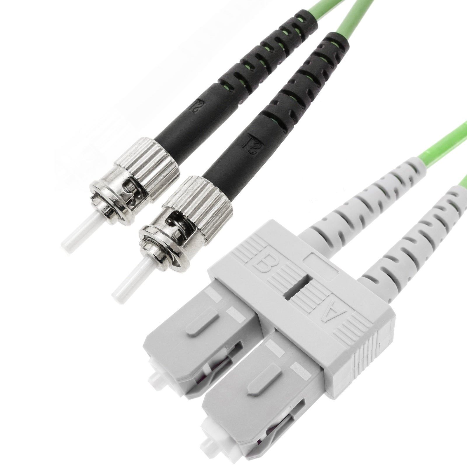 Cavo in fibra ottica multimodale duplex OM5 50µm/125µm ST/PC - SC/PC 100Gb di 3 m - 5