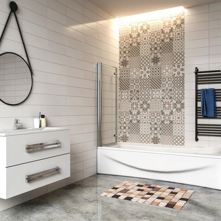 Aica Pare-baignoire 120x140cm À 2 Volets, Écran De Douche Pivotant En Verre Securit Clair Et Anticalcaire - 2