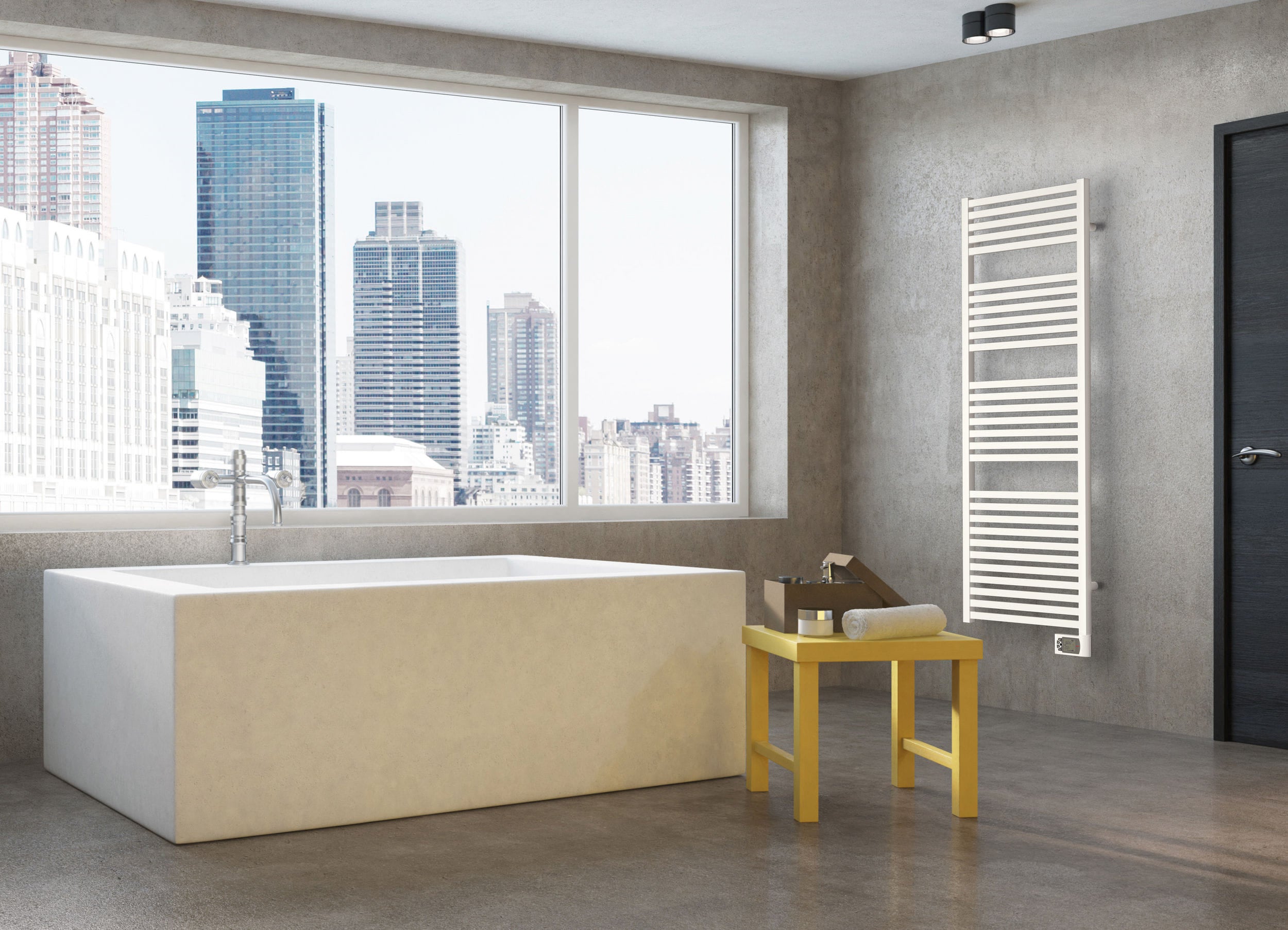 IRSAP QUADRE sècheserviettes électrique 750W blanc perle