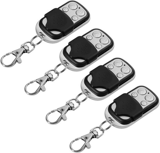 Zestaw 4 uniwersalnych pilotów do bram automatycznych, częstotliwość 433,92 MHz, kod stały (Kolor produktu może się nieznacznie różnić)