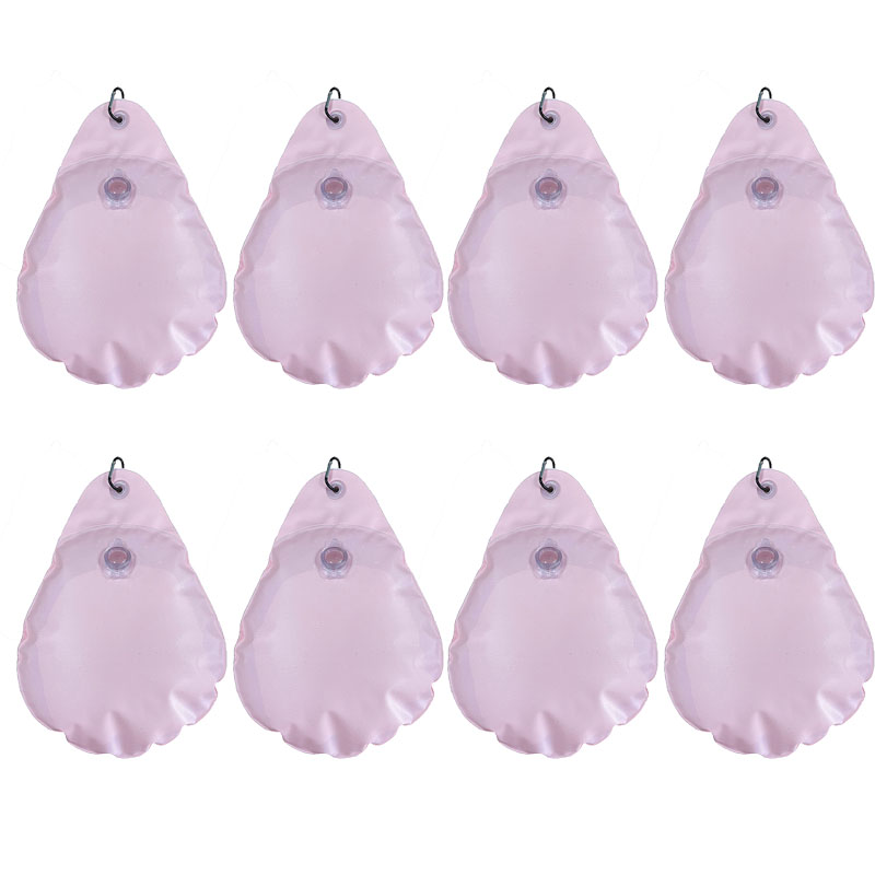 Zestaw 8 worków wiszących na pokrywę basenową, mocowanych do ściany, różowy, z haczykiem, 34,5 x 24 cm