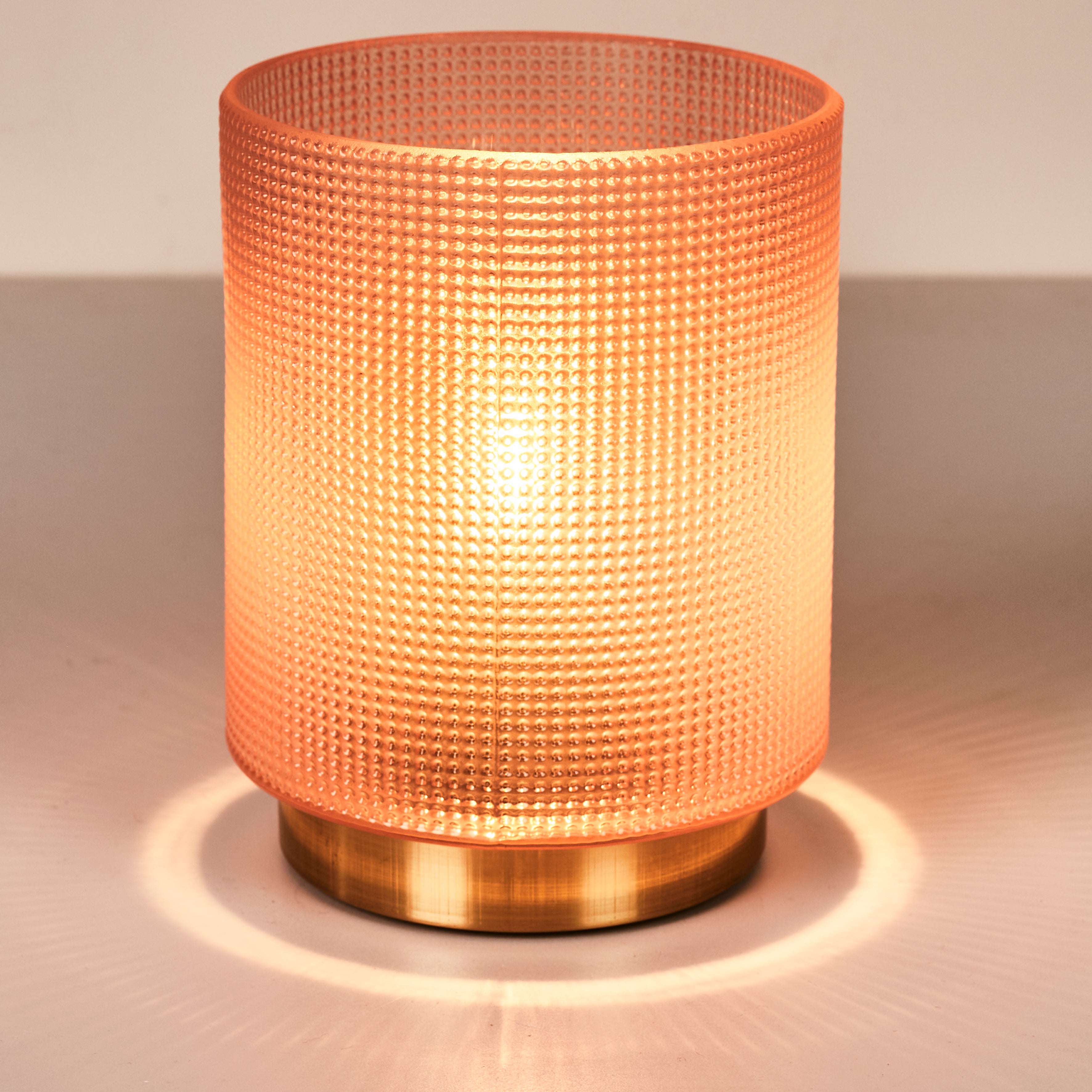 Lampe à Poser - Home Deco Factory - Verre Embossé - Rose - 2