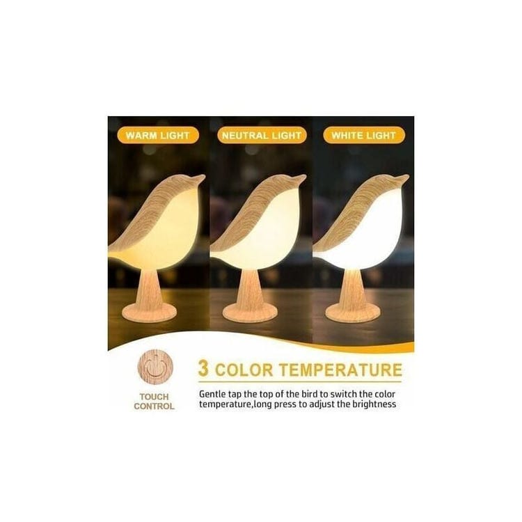 Dotykowa lampka nocna, akumulatorowa, 3 tryby ściemniania, 3000K-6000K, 1800mAh, bezprzewodowa, idealna do wystroju wnętrz. - 2