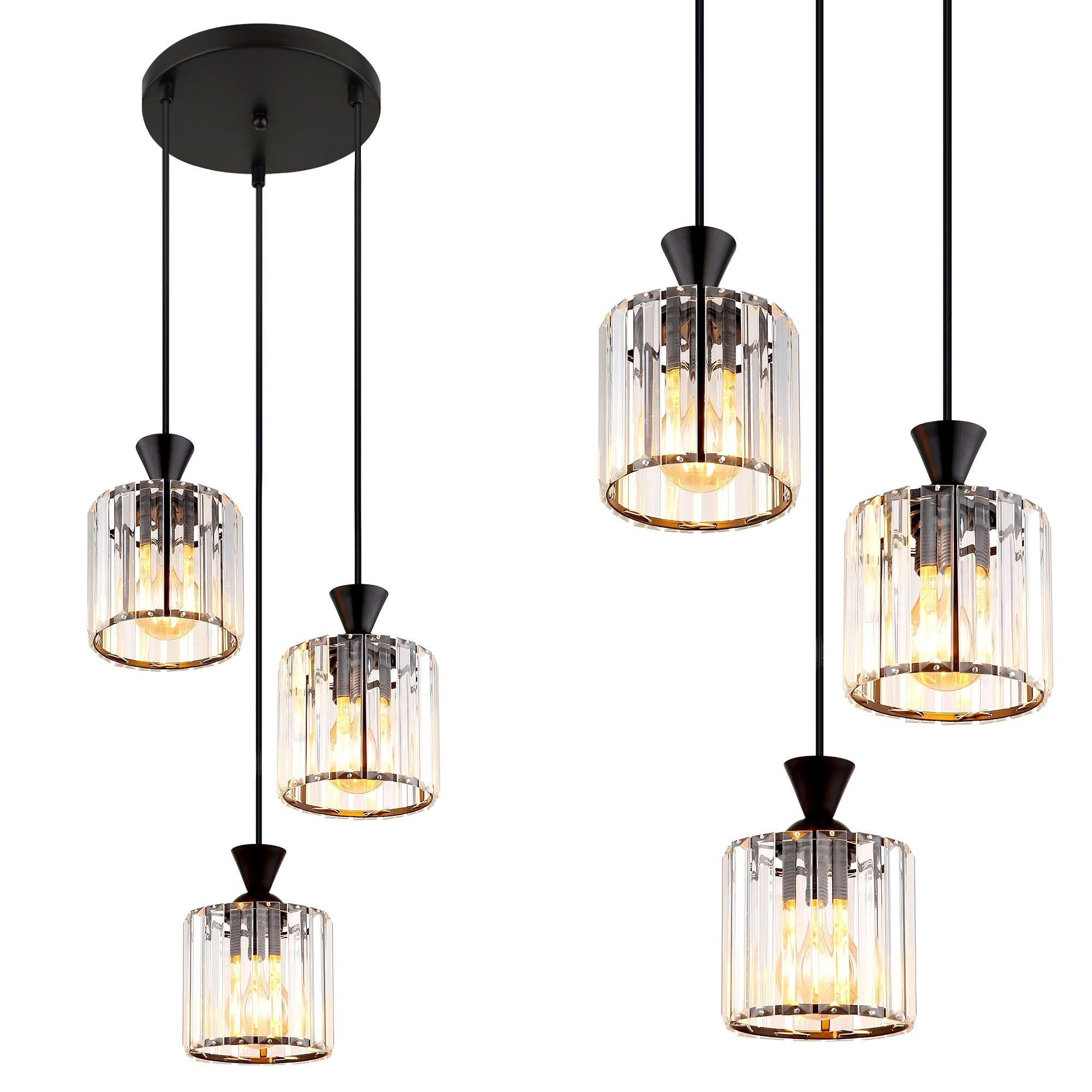 Lampa Sufitowa Wisząca Toolight Ebt025-3Cp Czarny
