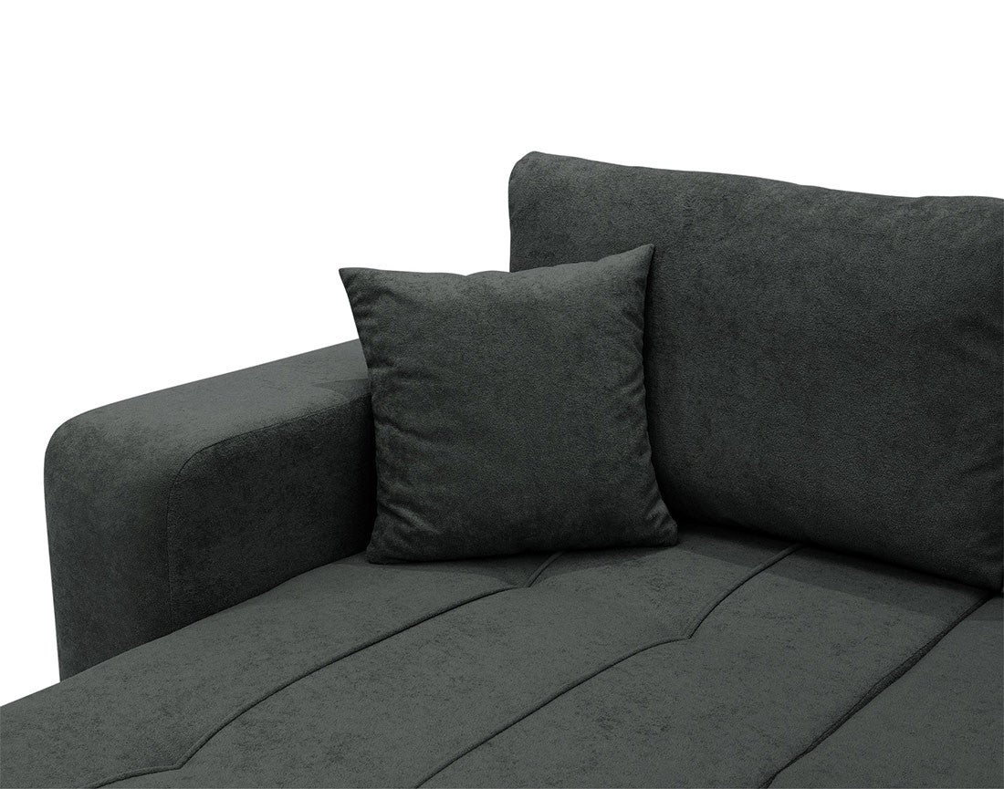 Canapé panoramique 7 places En U en Tissu Gris Anthracite - NICOLE - Best Mobilier - 6