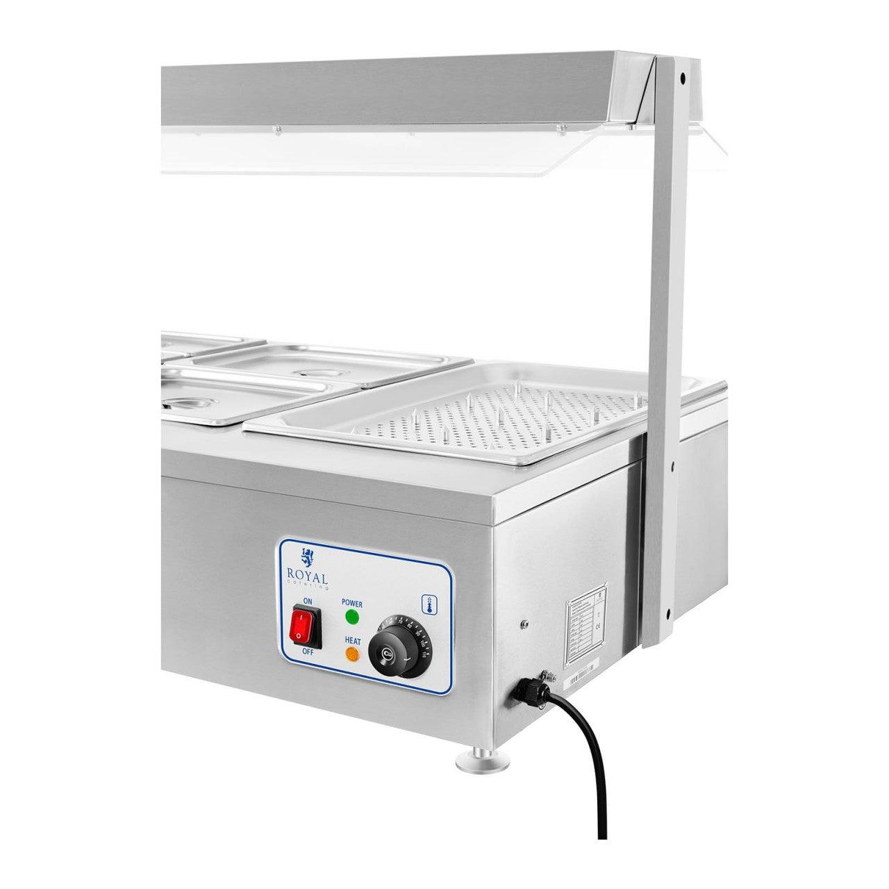 Bain marie 1700 watts - 6 bacs GN - avec compartiment pour viande 14_0000561 - 4