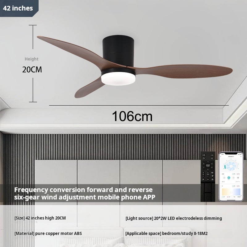 Ventilateur de plafond avec lumière, télécommande/contrôle par application, 6 vitesses de ventilation, minuterie, gradation continue (106 cm) - 4
