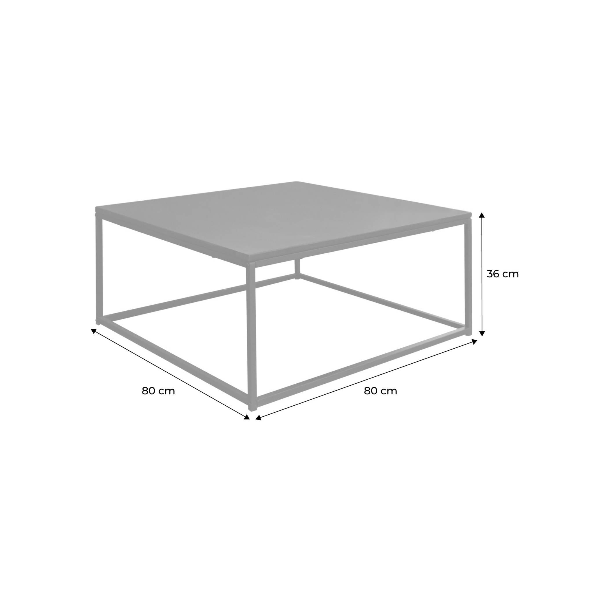 Table basse. Industrielle. structure métal noir. L 80 x l 80 x H 36cm INDUSTRIELLE - 4