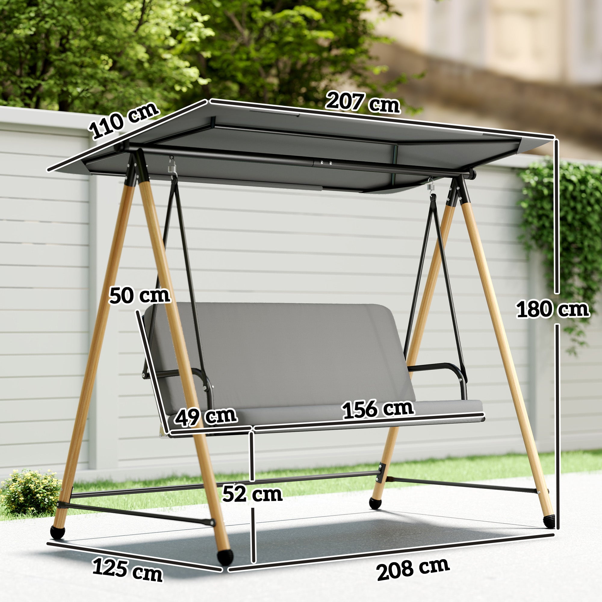 Balancelle de jardin acier Outsunny - 3
