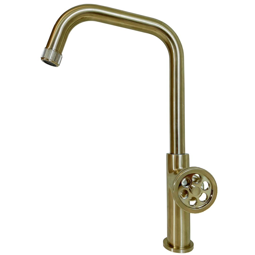 Indus bateria zlewozmywakowa ze szczotkowanego złota