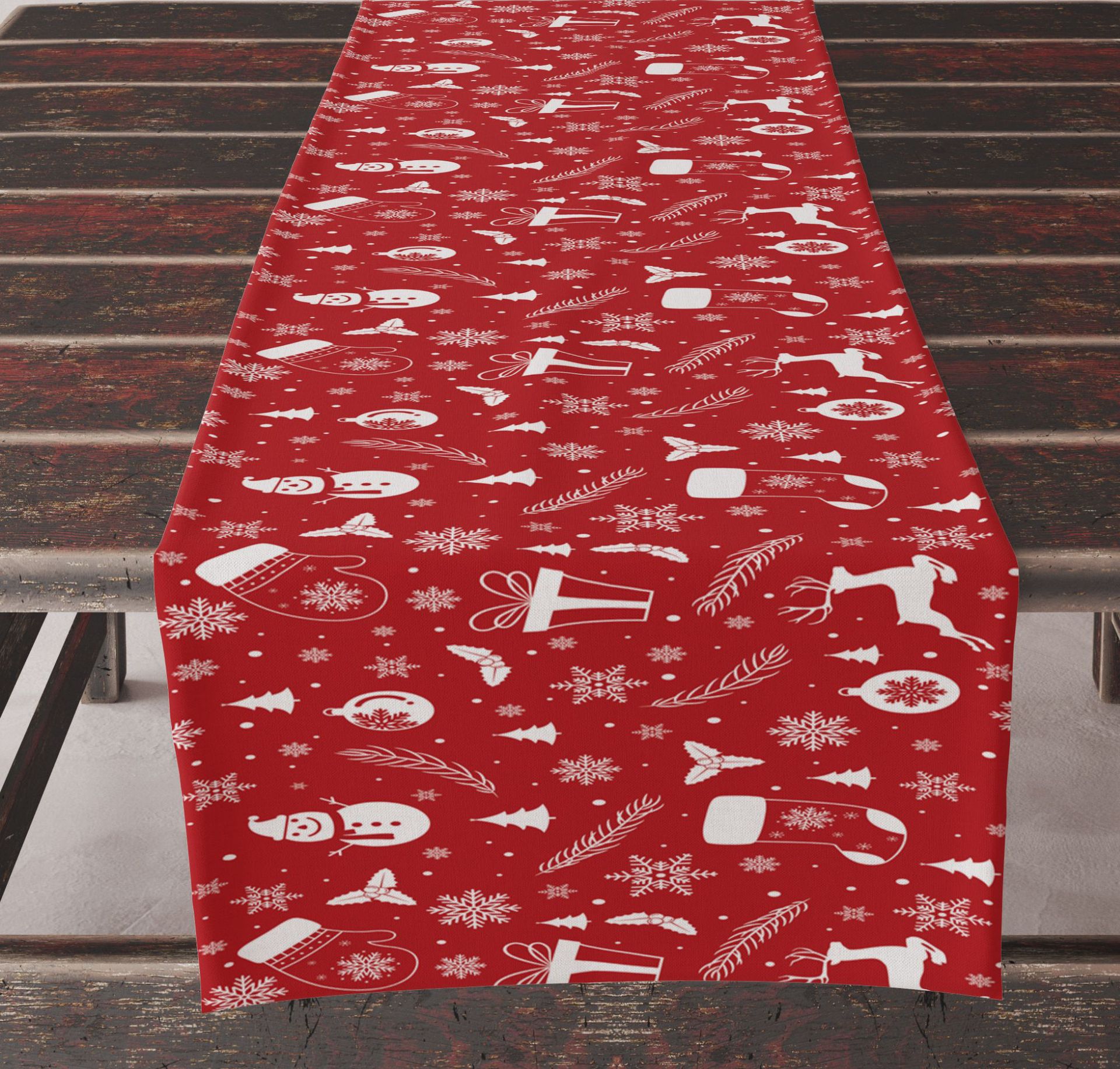 Flaga na stół (33 x 183 cm) do stosowania na zewnątrz, na balkonach, wewnątrz i na przyjęciach, idealna do jadalni, ogrodów, kawiarni i na przyjęcia.