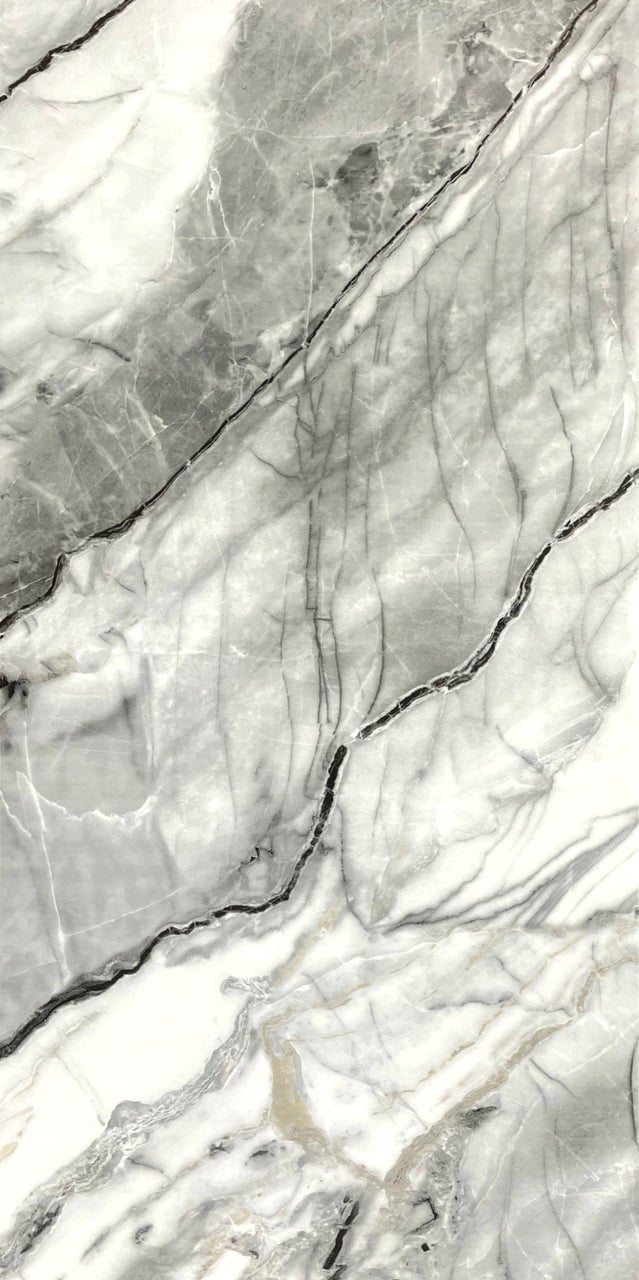Panneau mural effet marbre – Revêtement PVC 120x60 cm | 2,5 mm | Résistant à l'eau, aux UV et à l'humidité | Alternative aux carreaux Grey01 - 9