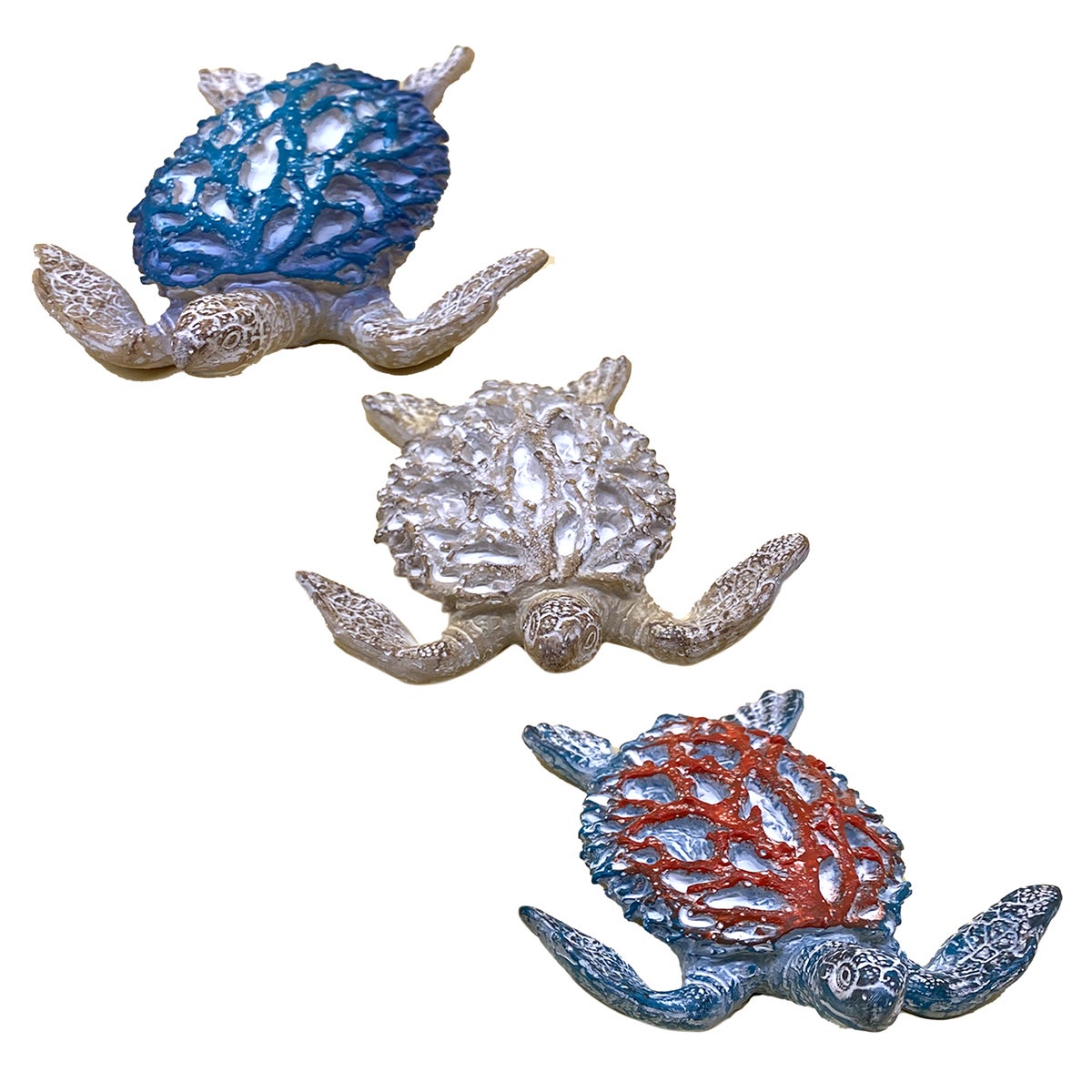 origen home decor tortuga 3u marinero - figura de tortuga azul 3x11x10cm para decoración del hogar