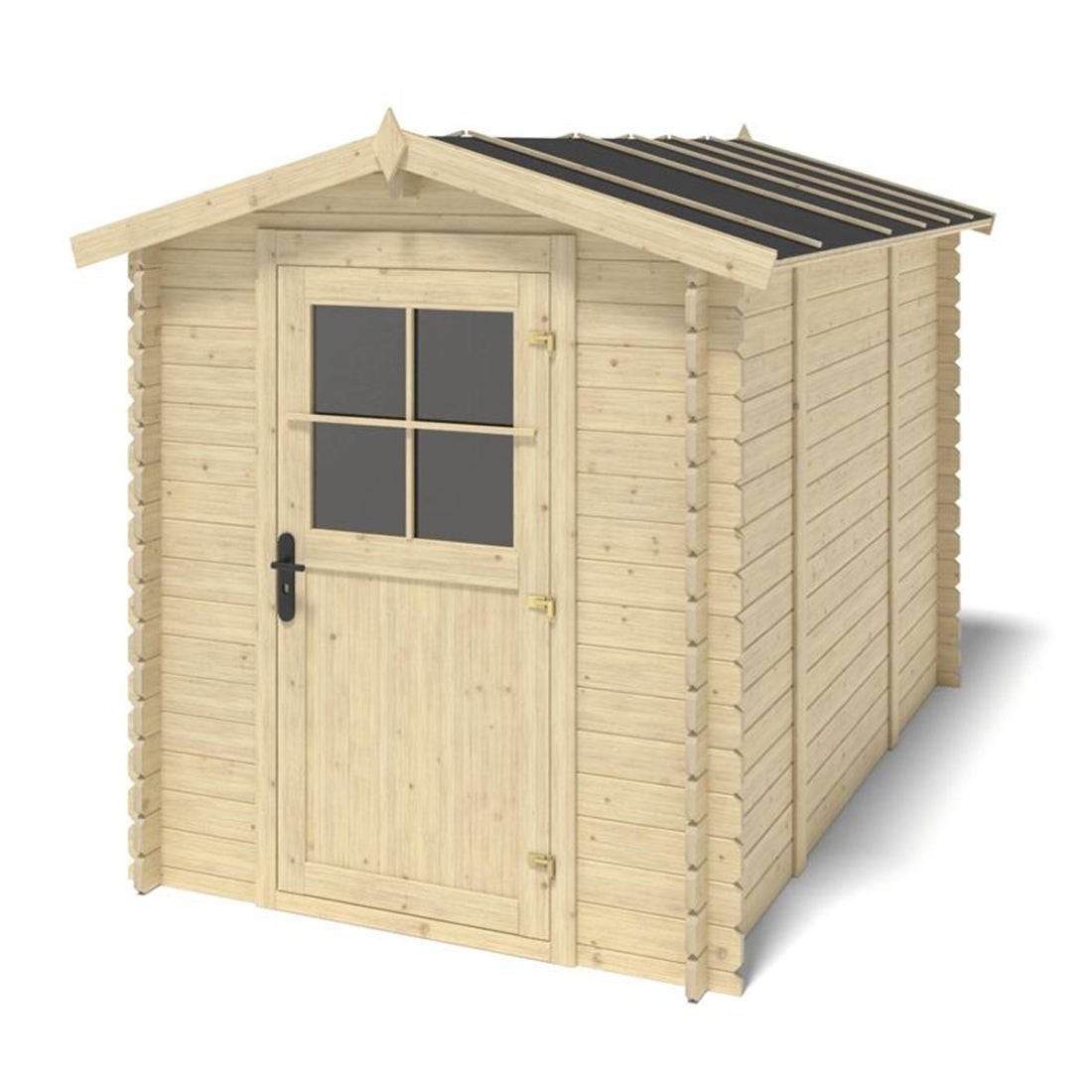 Casuta de grădină din lemn - 5,7 m² - 1,9 x 3 m - Grosime: 28 mm - Culoare: natural - DOM662