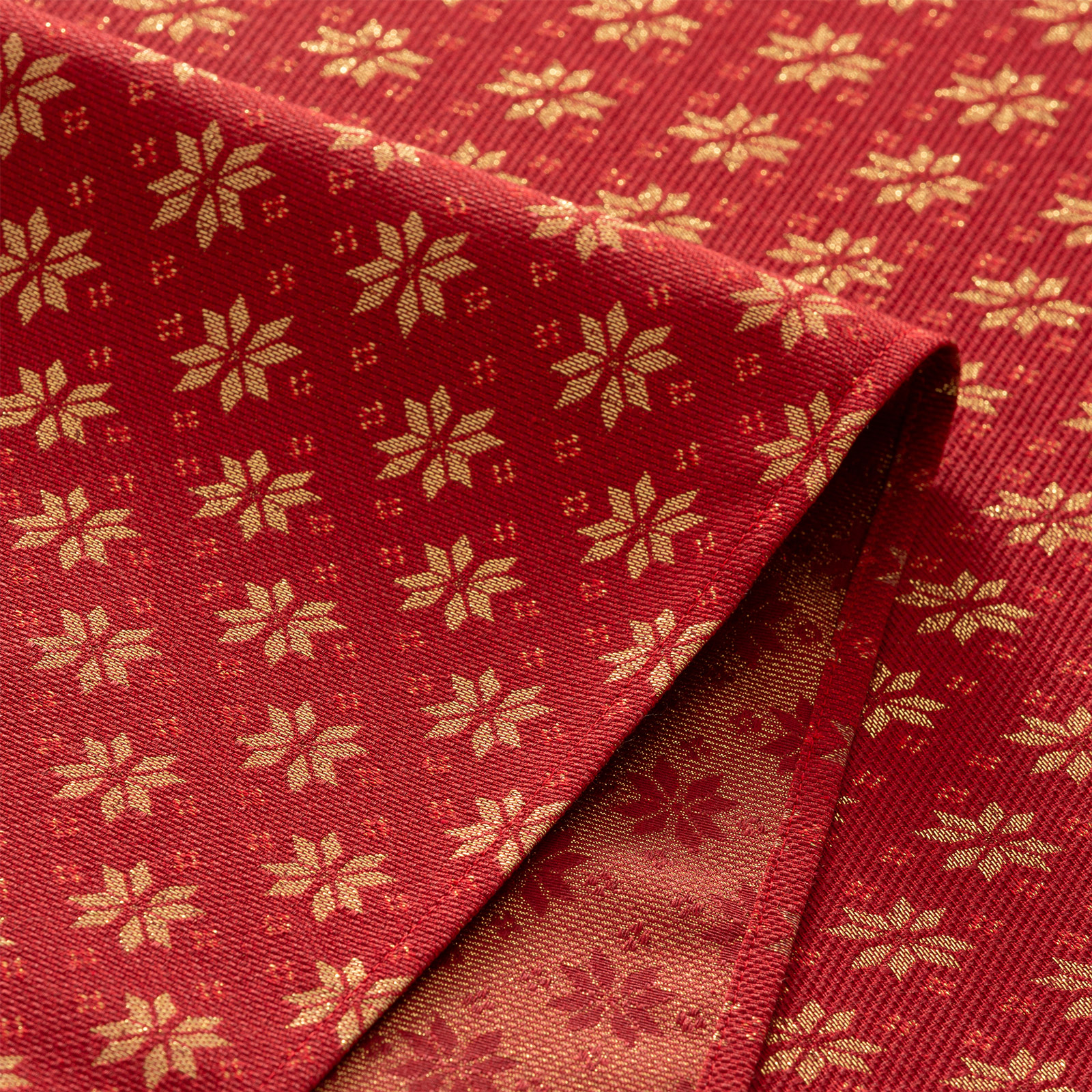 Tovaglia di Natale rettangolare in cotone jacquard rosso 140x350 cm - Merry - 4