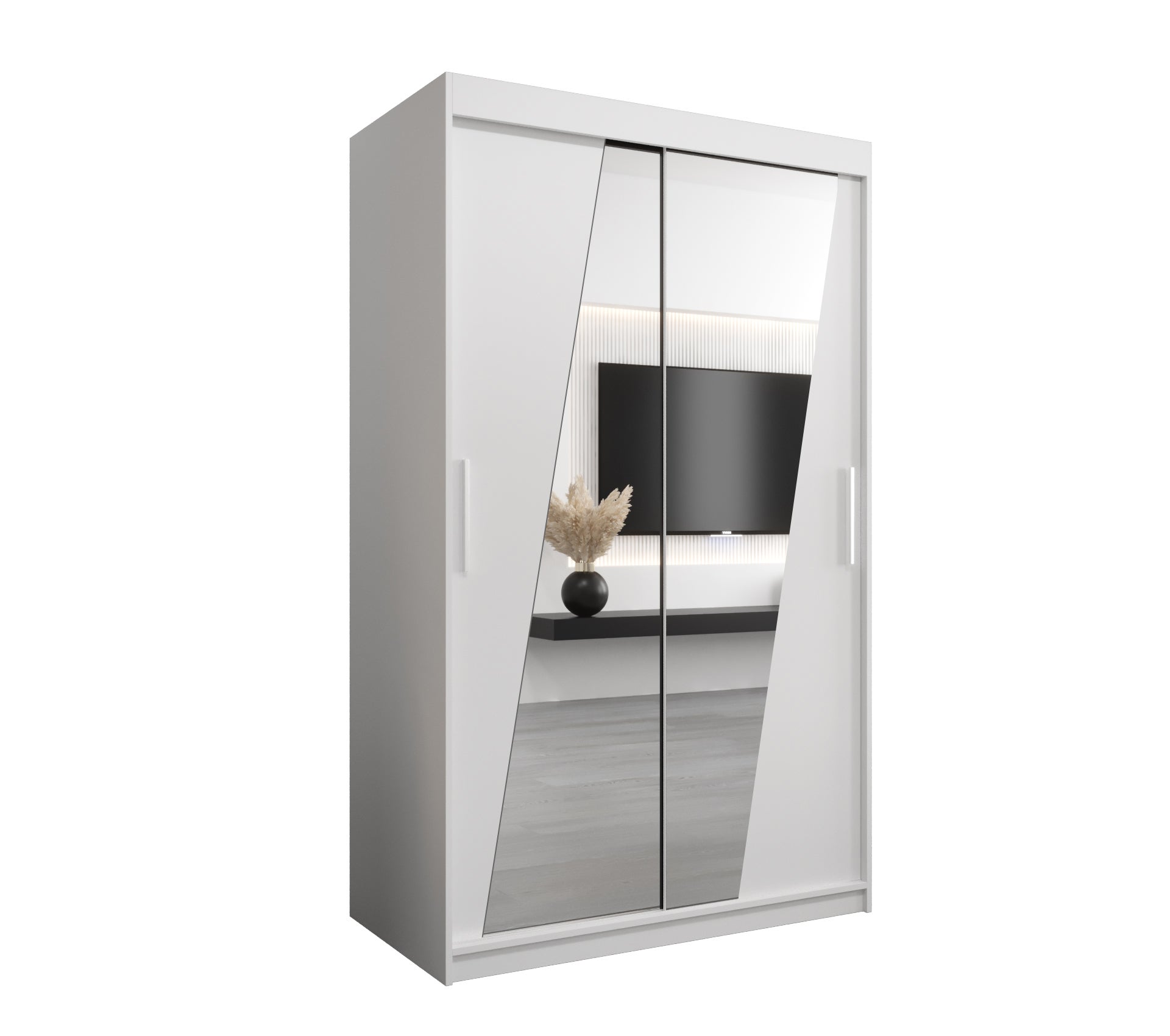 Szafa przesuwna garderoba RHOMB 120 x 62 x 200 cm Biały - Abiks Meble