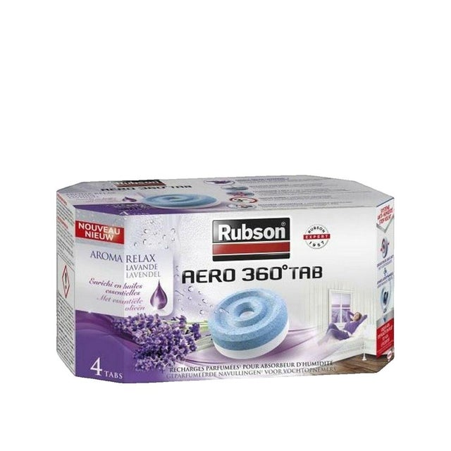 4 Recharges pour absorbeur aéro 360° Lavande RUBSON