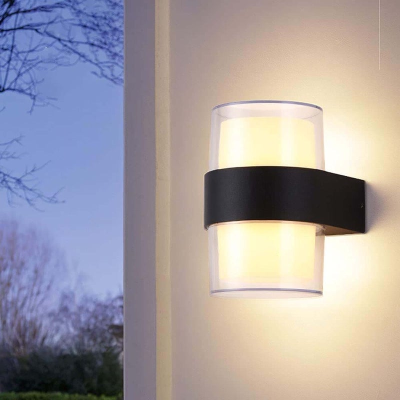 2szt Zewnętrzne Nowoczesne IP65 Aluminiowy Ogród Balkon Ganek Łazienka Magazyn Ciepłe Światło LED Łatwe w instalacji