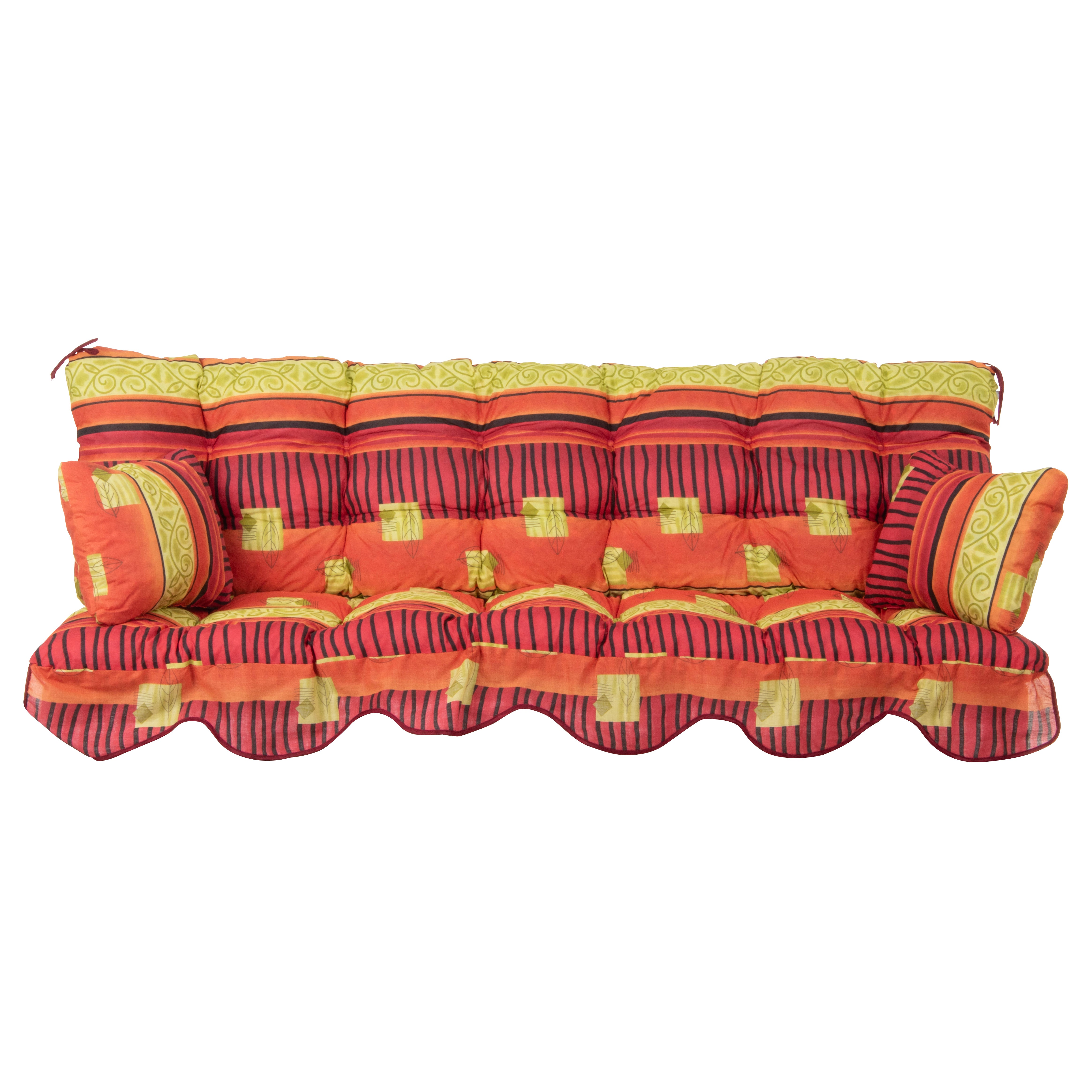 Poduszki na huśtawkę 180 cm Minorca pomarańczowe z wolantem Patio