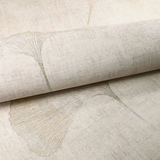 Poster gigante foglie beige, grigie e marroni stile vintage Fotomurale con design fiori effetto retrò ideale per camerette e non solo - 3