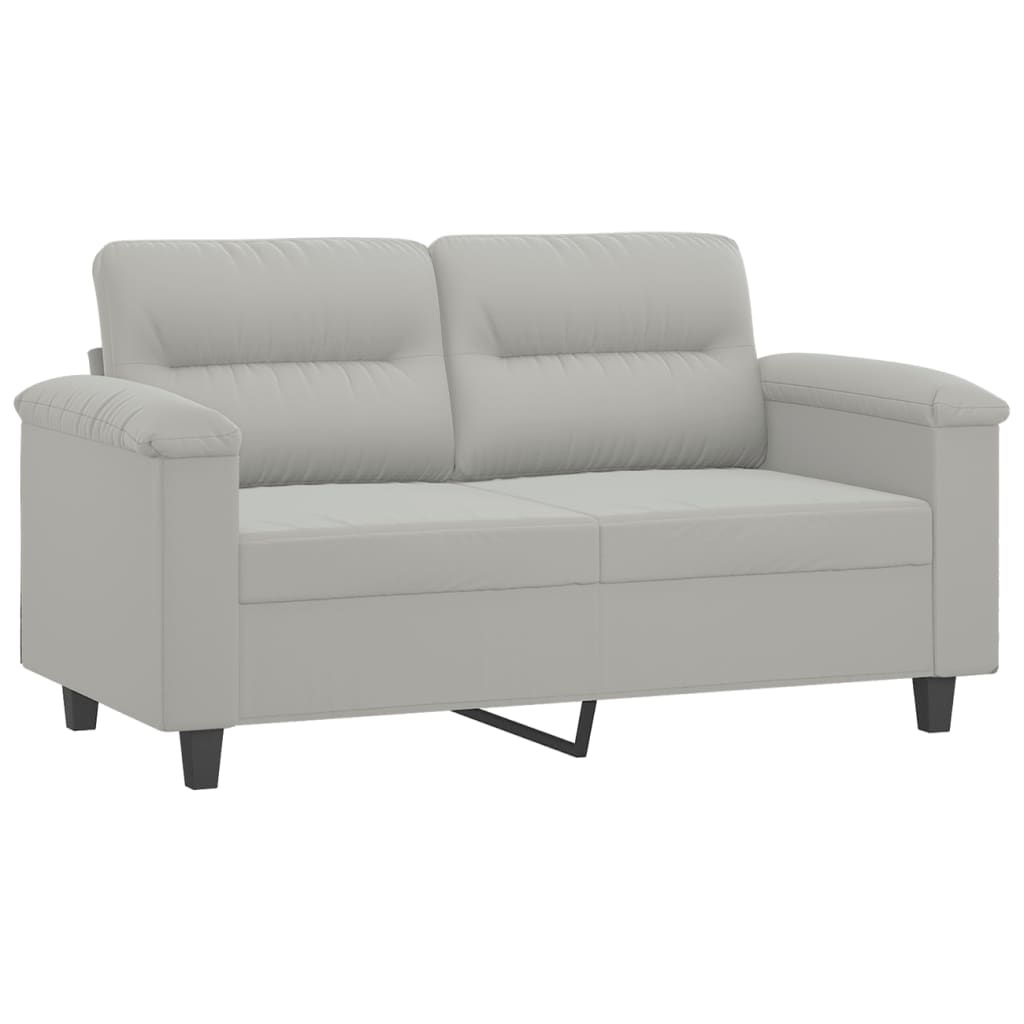 Sofá de 2 plazas | sofá de salón | sofá de descanso de tela de microfibra gris claro 120 cm cfw29641
