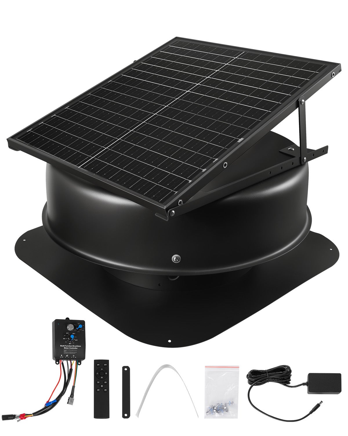 Ventilateur De Toit Solaire 12V Pour Camping-Car Remorque - Moteur Silencieux - Ventilation Continue - Alimentation Solaire + Capteur Lumière - 11