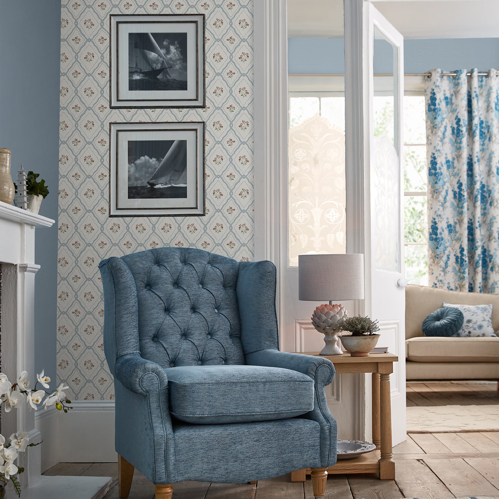 Laura Ashley Tapeta filzelinowa PINFORD TRELLIS 10 m x 52 cm
