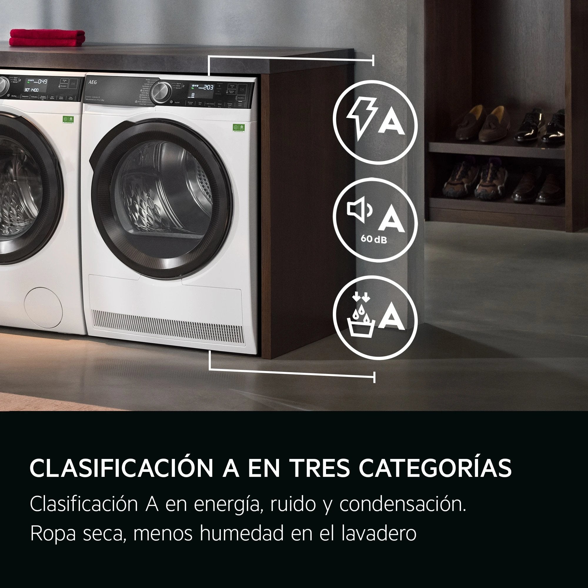 Secadora AEG TR939V4PB 9Kg Bomba de Calor Clase A | Blanco, EasyClean, Woolmark Green