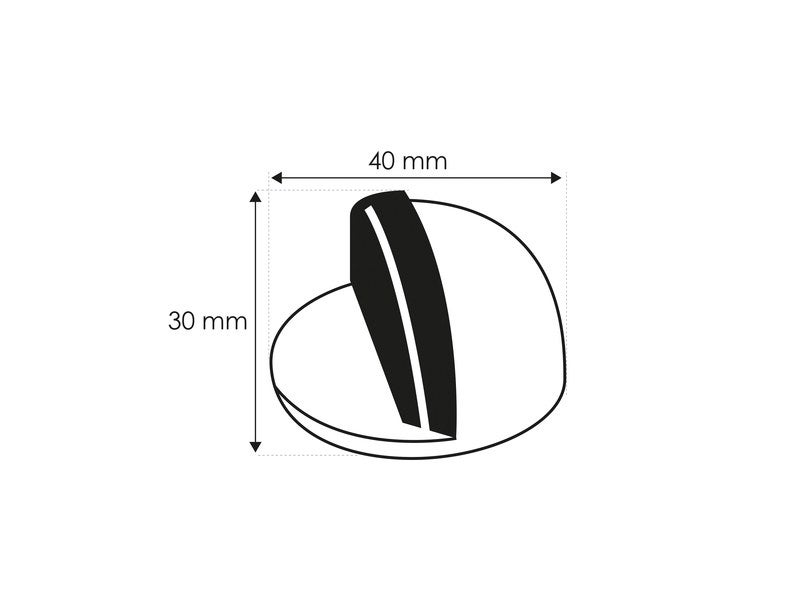 Butée de porte de sol CHRISLIGNE Demi-lune aluminium mat noir Diam.4 x H.3 cm - 3
