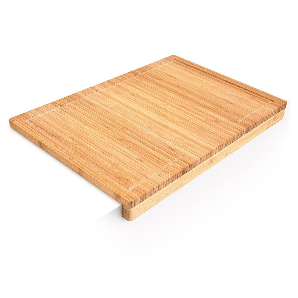 Tagliere Gigante In Bambù Con Linguetta Antiscivolo E Scanalatura – 45x36 Cm – Perfetto Per Pizza, Formaggi, Carne E Pane