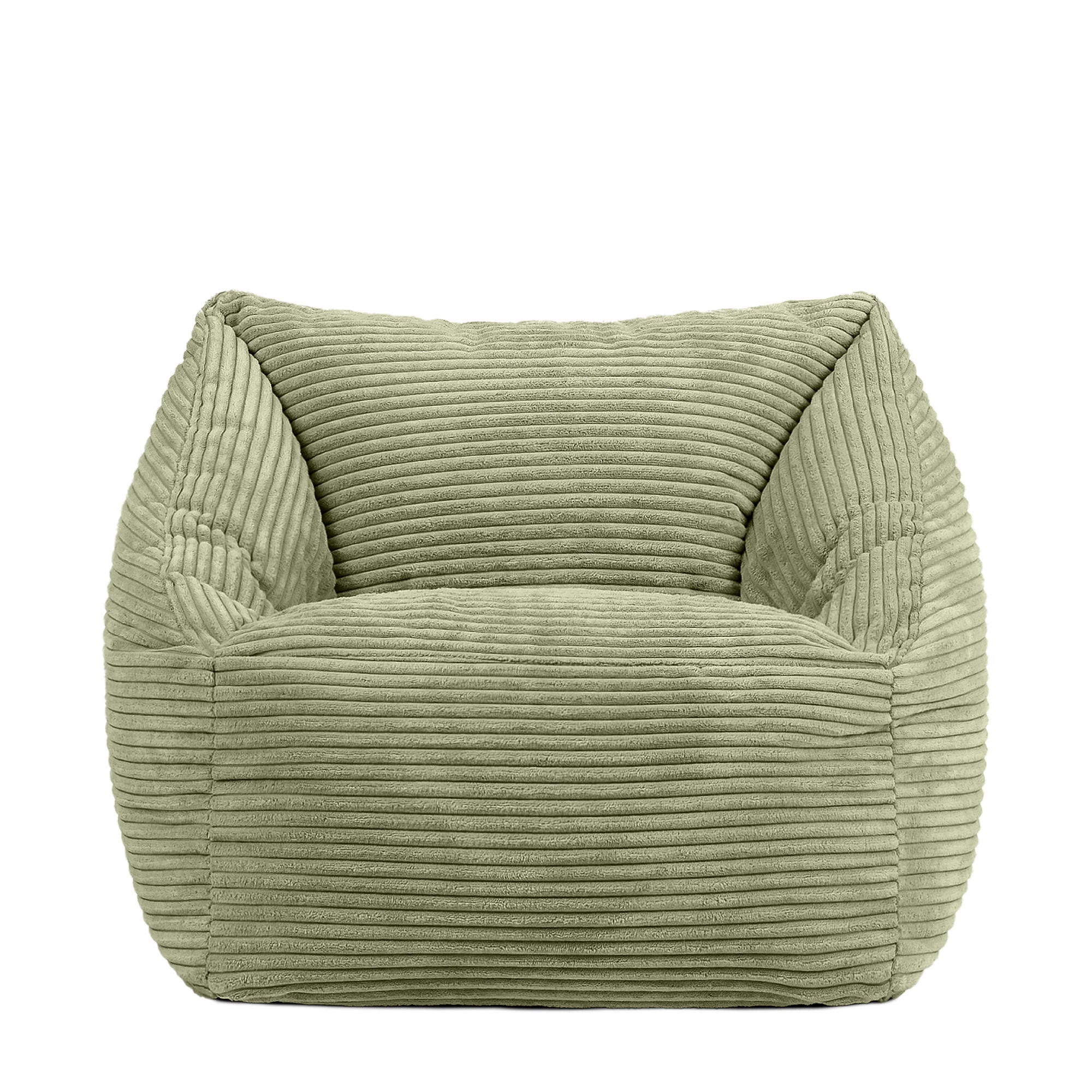 Pouf fauteuil enfant Icon velours côtelé vert sauge, chambre, salon, 55x55xcm Oeko-Tex® - 4