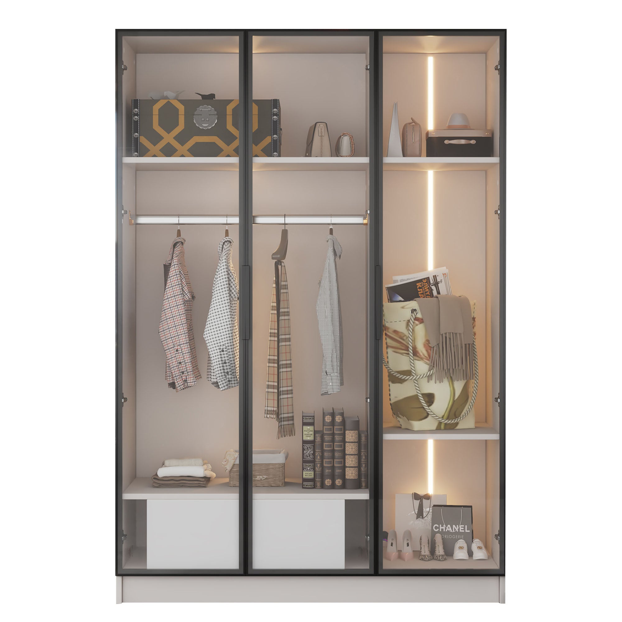 MOT4252-Armoire Chêne noir 80 x 50 x 200 cm Bois d'ingénierie