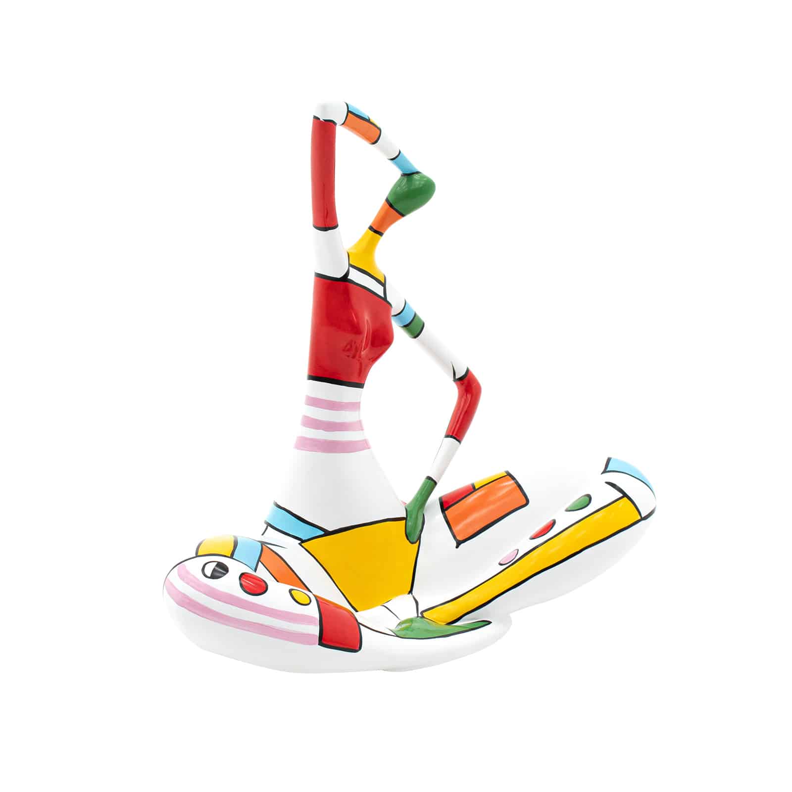 Figura decorativa silueta femenina en posición de loto tamaño m kuatéh fiona feng shui de poliresina 53x26x53 cm multicolor