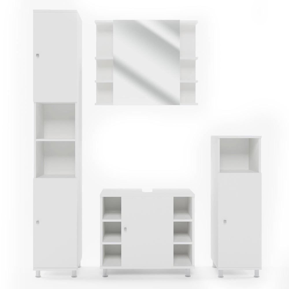 Vicco Zestaw mebli łazienkowych Fynn, Biały, 4 części