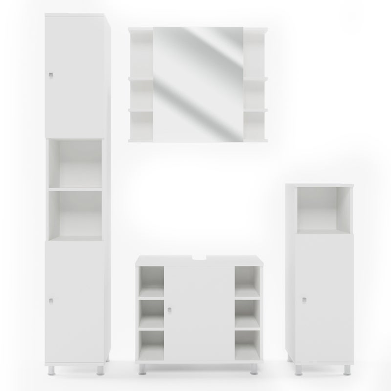 Vicco Zestaw mebli łazienkowych Fynn, Biały, 4 części