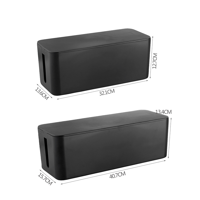 Scatola Porta Cavi Nera Con Coperchio | Organizer Per Prese Elettriche E Ciabatte, In ABS, Dimensioni 23x12x11 Cm, Per Casa E Ufficio - 3