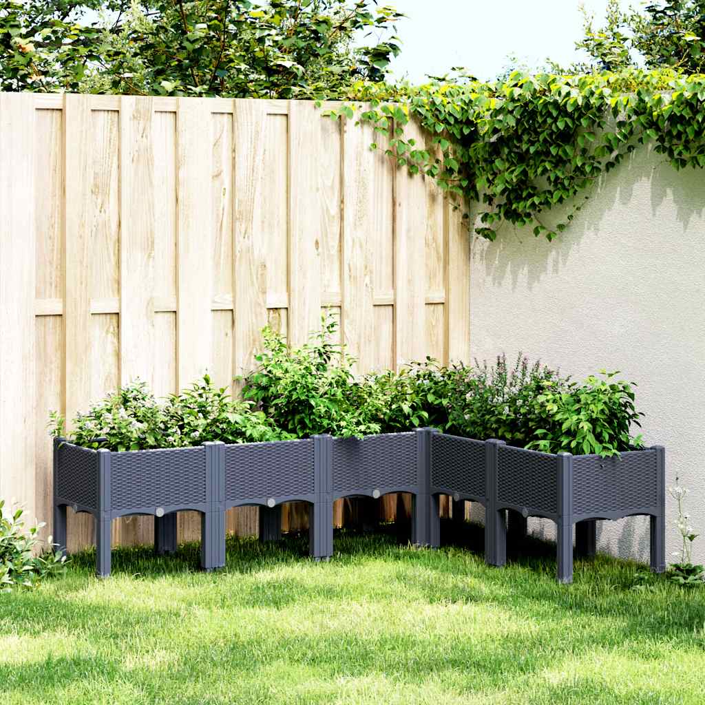 Fioriera da Giardino con Trellis 3 pz Grigio chiaro 80x80x143 cm vidaXL