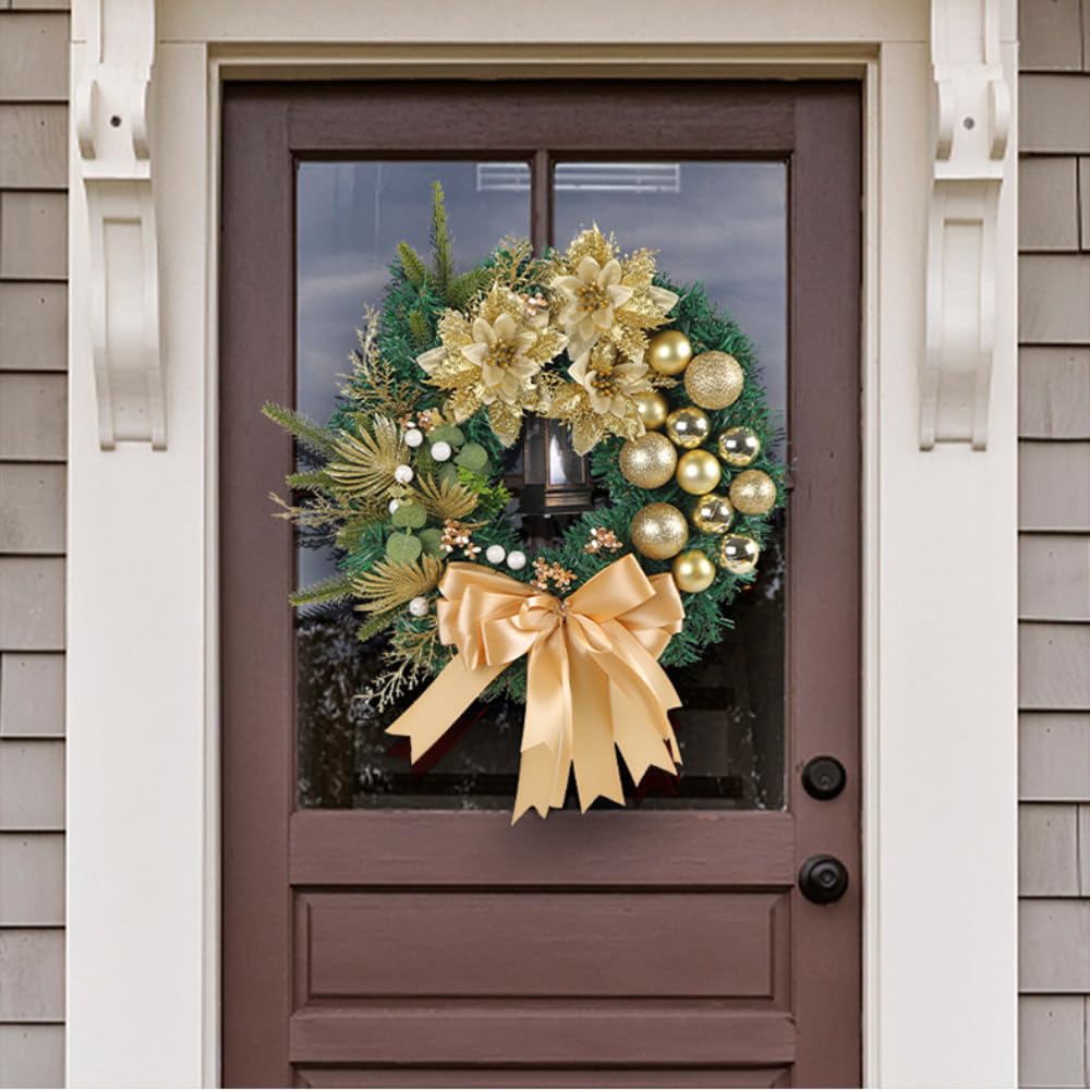 Ghirlande decorative a tema natalizio, decorazioni per porte e pareti per Natale, ghirlande natalizie luminose, luce calda. - 3