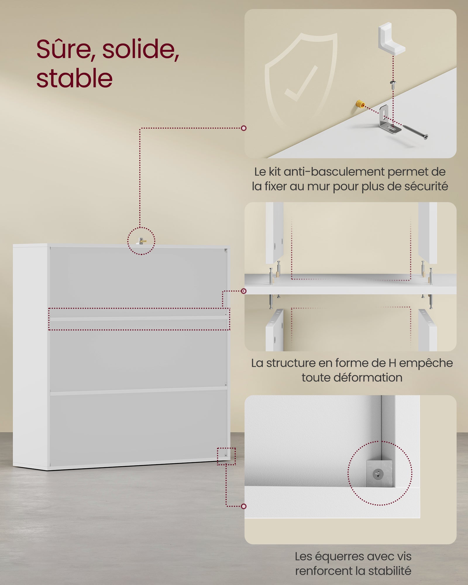 Bibliothèque,Meuble de rangement,Casier jouet enfant - 97,5 x 30 x 97,5 cm - avec 3 placards inférieurs - 6
